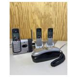 Set of 3 Cordless Phones & 1 Corded Phone