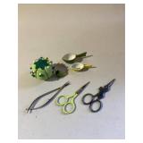 Misc Sewing Scissors Pin Cushion Lot