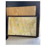 Large Framed United States Map Rand McNally