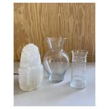 Salt Lamp & Set of 2 Clear Vases