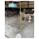 Gold Floor Lamp Green Shade Marble Style Base