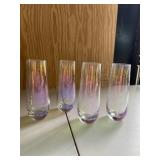 Set of 4 Iridescent Drinking Glasses Barware
