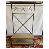 Nice Metal Hall Stand with Bench Wood Accent