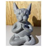 Grey Dog Yoga Pose Figurine