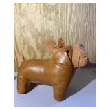 Brown Leather Like Stuffed Dog Figure
