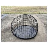 Round Black Metal Art Dog Crate Unique