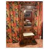 Eastlake Style Ornate Heavy Wood Hall Tree