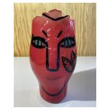 Kosta Boda Red Open Minds Face Art Vase Rare