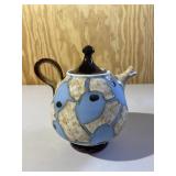 Bulgarian Teapot Blue Black Accents