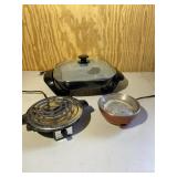 Set of 3 Portable Cookers Inc Electric Skillet