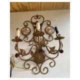 Wall Sconce Lamp Italian Style Metal Floral Accent