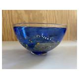 Kosta Boda Blue Art Glass Bowl Large