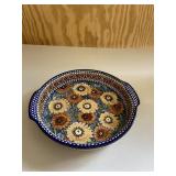 Large Flowered Hand Painted Polish Dish