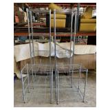Set of 4 Slim Silver Metal Storage Shelves
