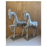 Pair of 2 Silver Horse Figurines Home Decor