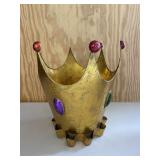 Large Gold Metal Christmas Crown Decoration