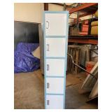 Light Blue & White Metal Storage Locker