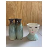 Small Face Head Planter & Trio Mini Vase
