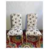 Pair of Modern Rooster Pattern Chairs