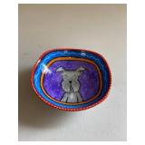 Grey Dog Small Trinket Art Bowl