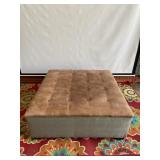 Extra Large Suede & Animal Print Storage Ottoman