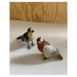 Pair of 2 Small Wood Like Bird Figurines