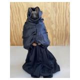 German Shepard Dog Figurine Wearing Black Cloak