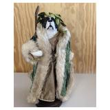 St Bernard Dog Figurine in Christmas Holiday