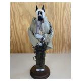 Great Dane Dog Mummy Figurine Wearing Jacket