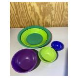 Colorful Plastic Serving Bowls Group Lot