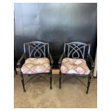 Another Set of 2 Black Metal Patio Chairs Cushions