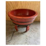 Large Round Wood Bowl on Legs Chinese Style