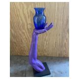 Purple Arm Blue Vase Art Table Display Piece