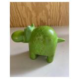 Green Art Hippo Figurine Home Decor