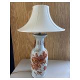 Orange Foo Dog Lamp White Base Unique