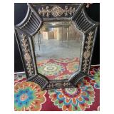 Large Dark Ornate Wall Mirror Gold Accents