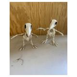 Pair of 2 Halloween Bird Skeleton Decorations