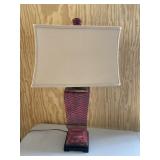 Red Zig Zag Art Lamp Rectangle Shade
