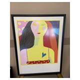 Yellow Woman Numbered Framed Abstract Art Print