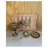 Flower Serving Tray Paperweight Home Decor Lot