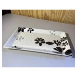Black & White Flowered Serving Platter
