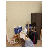 Brown Metal Filing Cabinet & Home Decor Misc