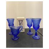 Blue Fostoria George & Martha Washington Glass Set