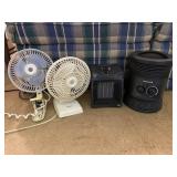 Group of 2 Small Fans & 2 Small Heaters