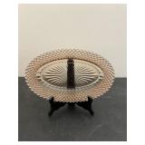 Pink Depression Glass Platter & Display Stand