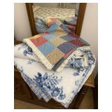 Blue & White Comforter and Small Quilt