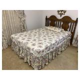 Solid Wood Bed Flower Sheets & Matching Curtains