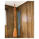 Orange & Blue Macrame Hanging Plant Holders