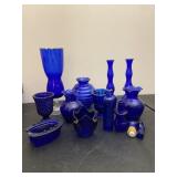Large Group Cobalt Blue Glassware