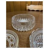 Set of 3 Cut Glass Bowls & Plates